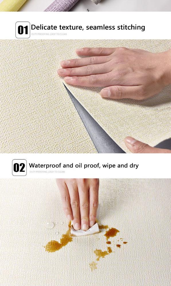 3D White Color Wallpaper Thickened Moisture-Proof Waterproof Bedroom Kitchen Living Room Home Decoration Wall Sticker