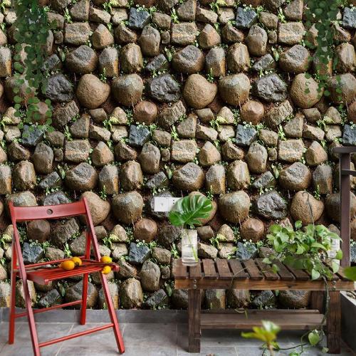 3D Stone Rock Grass Furniture Renovation TV Background Living Room Home Decoration Waterproof PVC Wallpaper Sticker