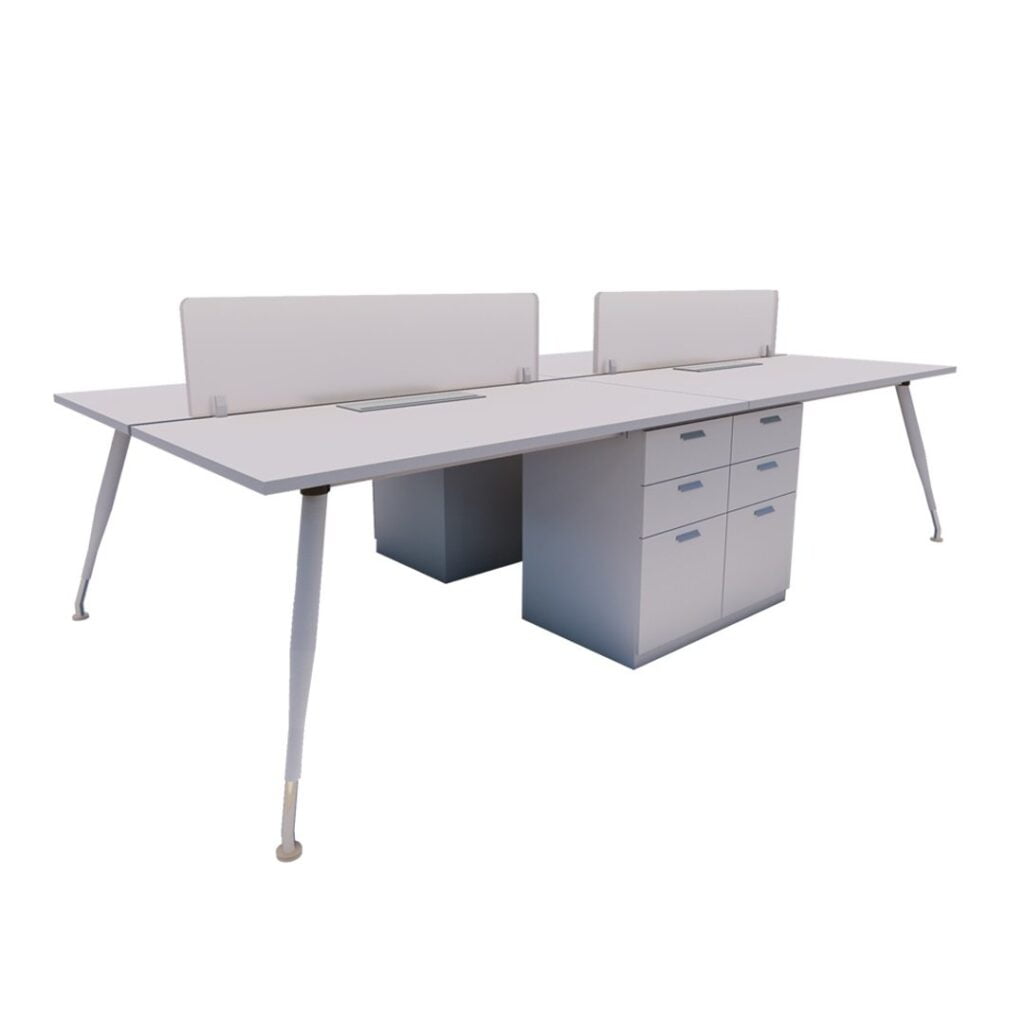 Spyder Cluster Of 4 Workstation With Fixed Pedestal