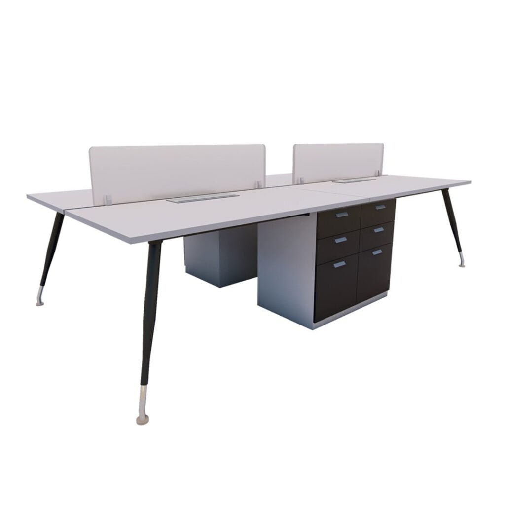 Spyder Cluster Of 4 Workstation With Fixed Pedestal