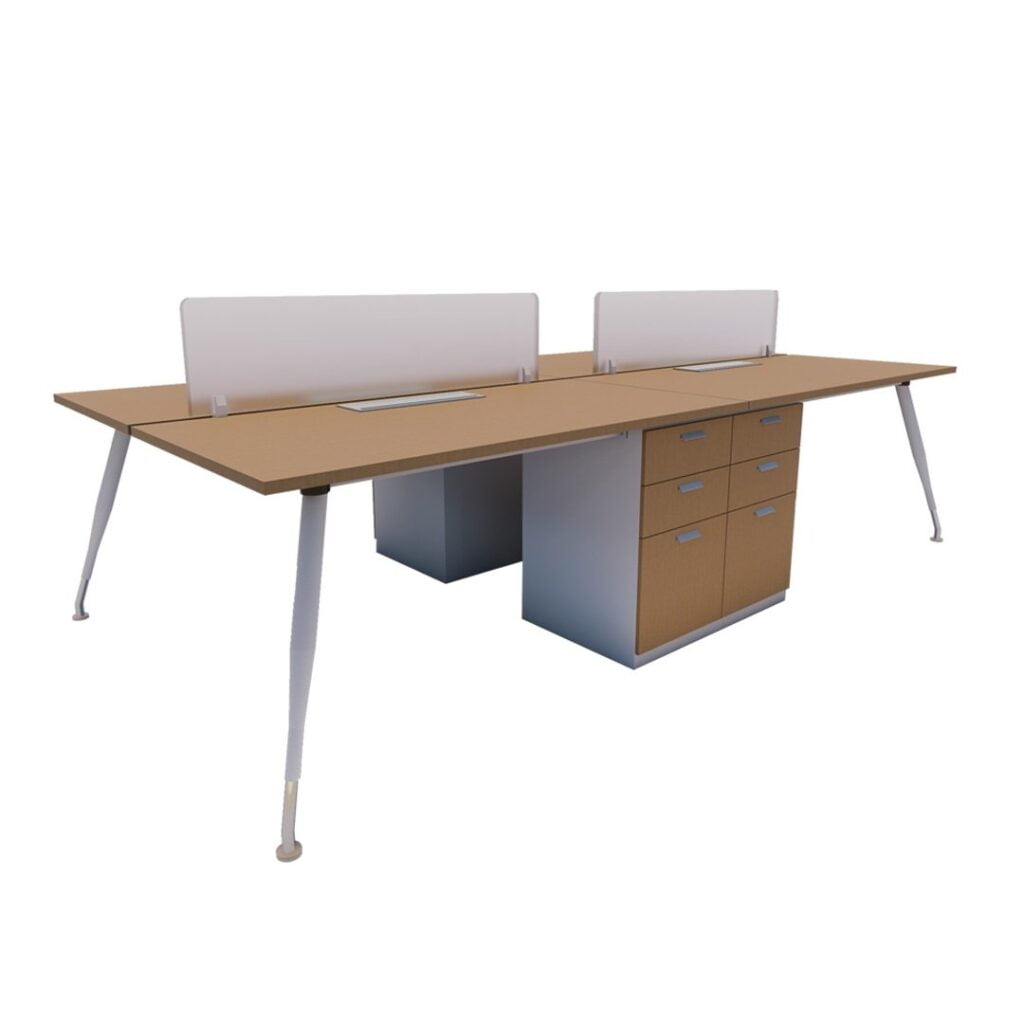 Spyder Cluster Of 4 Workstation With Fixed Pedestal