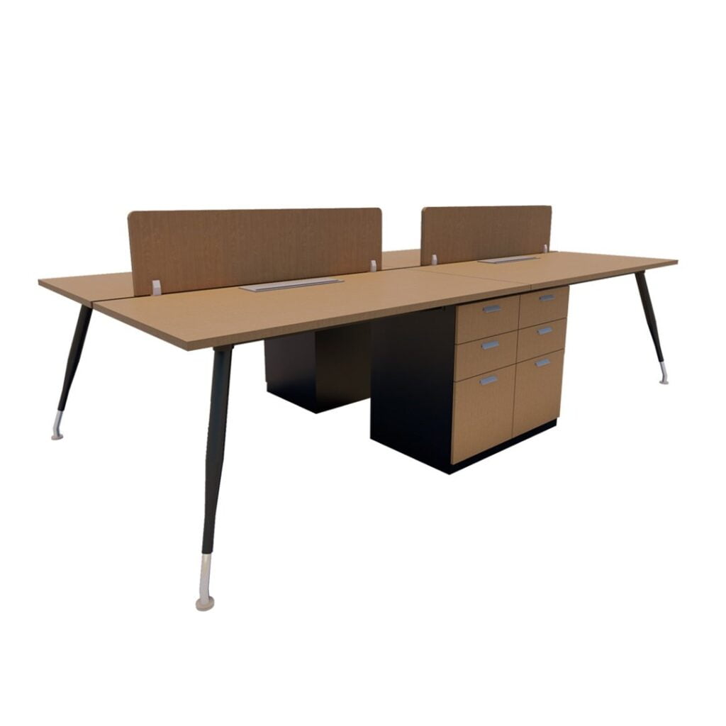 Spyder Cluster Of 4 Workstation With Fixed Pedestal