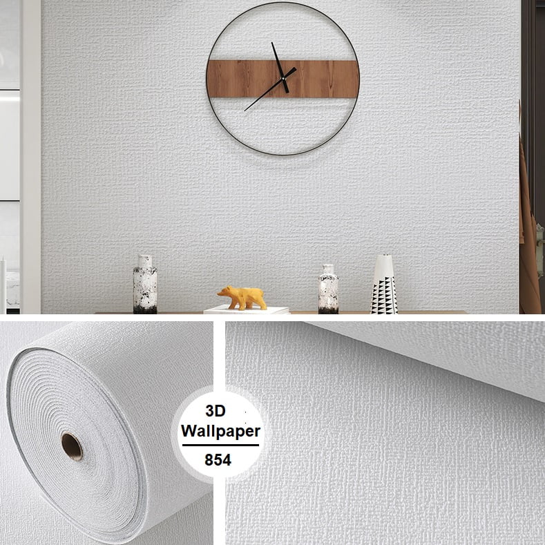 3D White Color Wallpaper Thickened Moisture-Proof Waterproof Bedroom Kitchen Living Room Home Decoration Wall Sticker