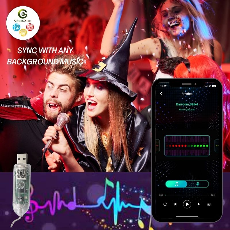 Gs Lighting USB Smart Fairy Strings Light, Rainbow Light Christmas LED 10Meter with APP, USB and Remote Control